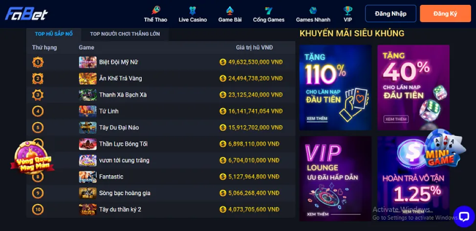 Chương Trình VIP VI888 Đăng Nhập